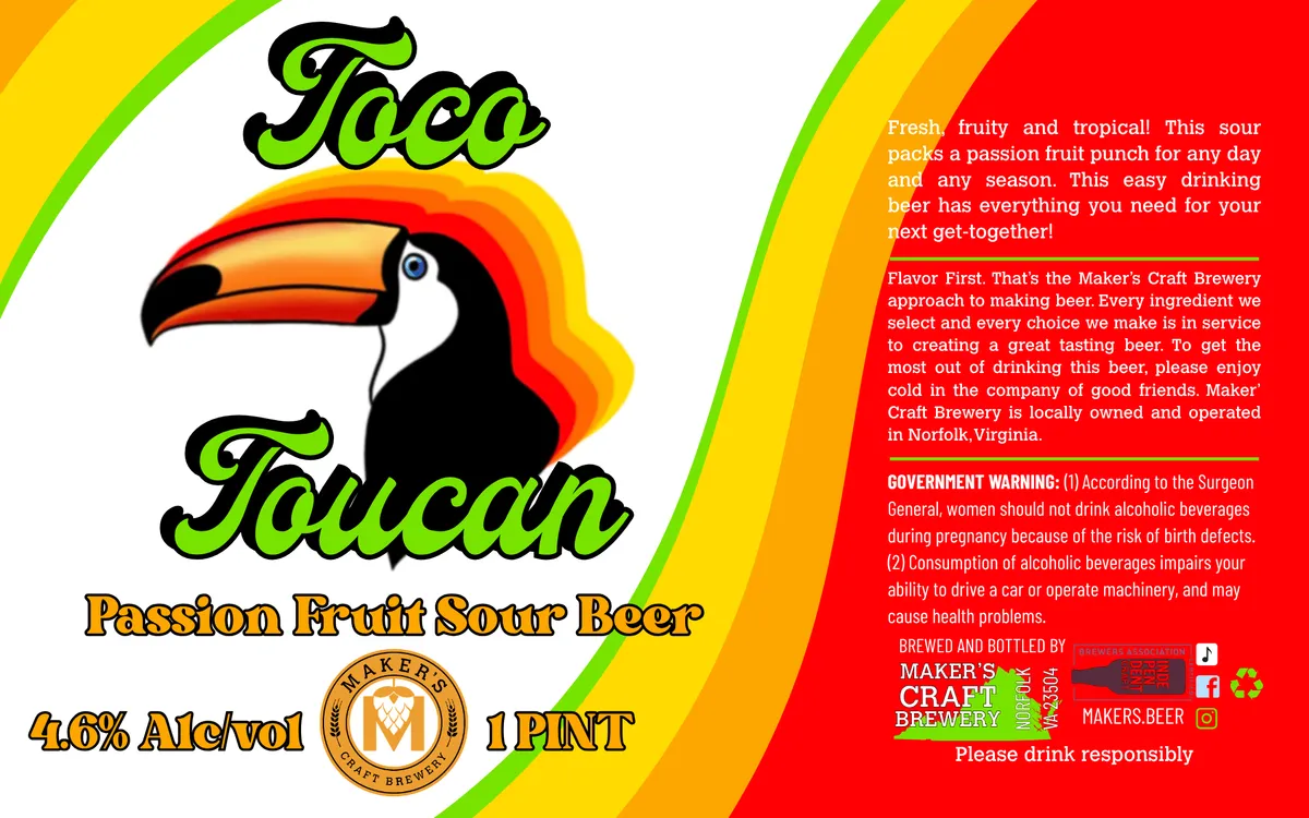 Toco Toucan label