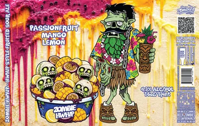Zombie Hwhip Passionfruit Mango Lemon label