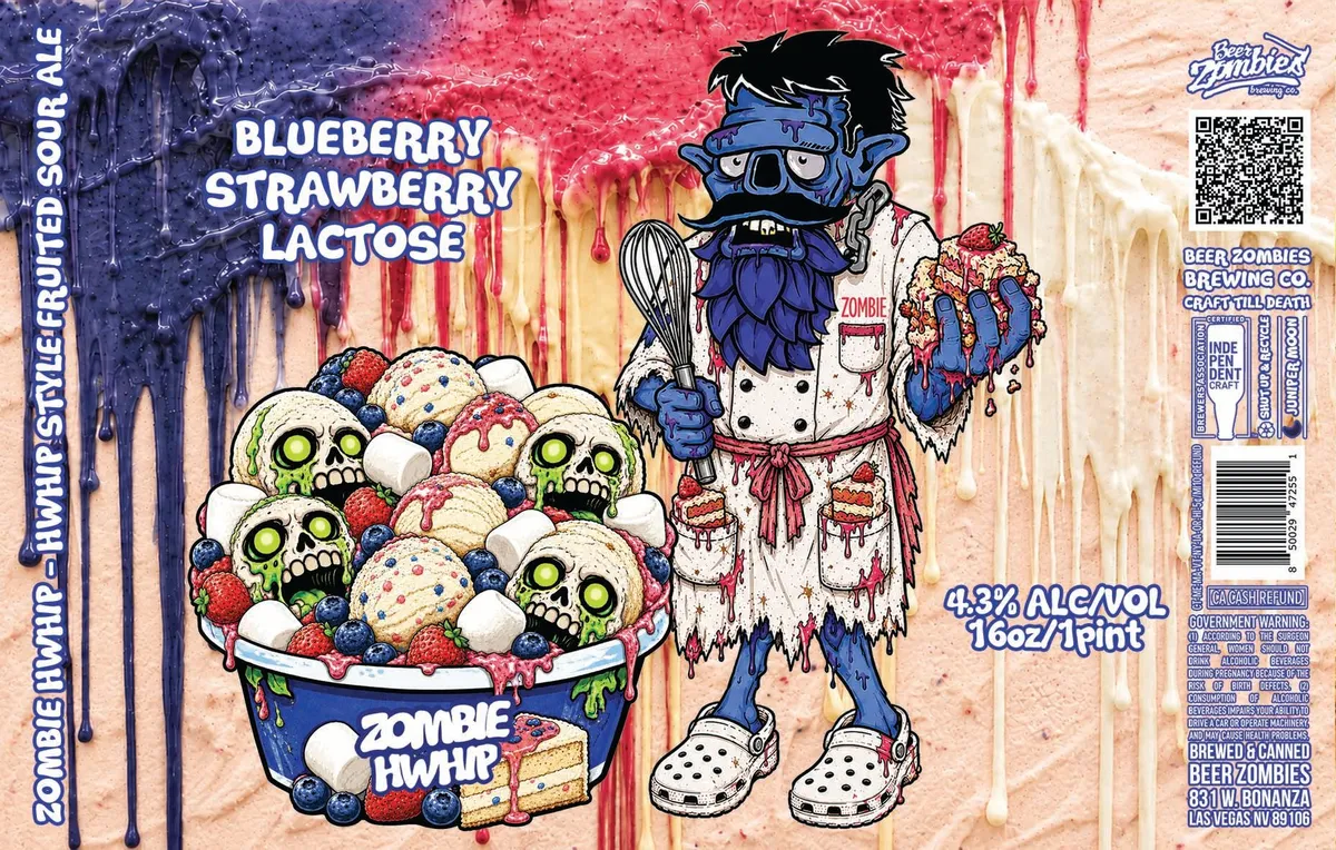Zombie Hwhip Blueberry Strawberry Lactose — full label as filed with TTB