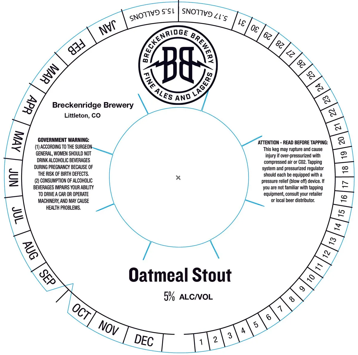 Oatmeal Stout — full label as filed with TTB