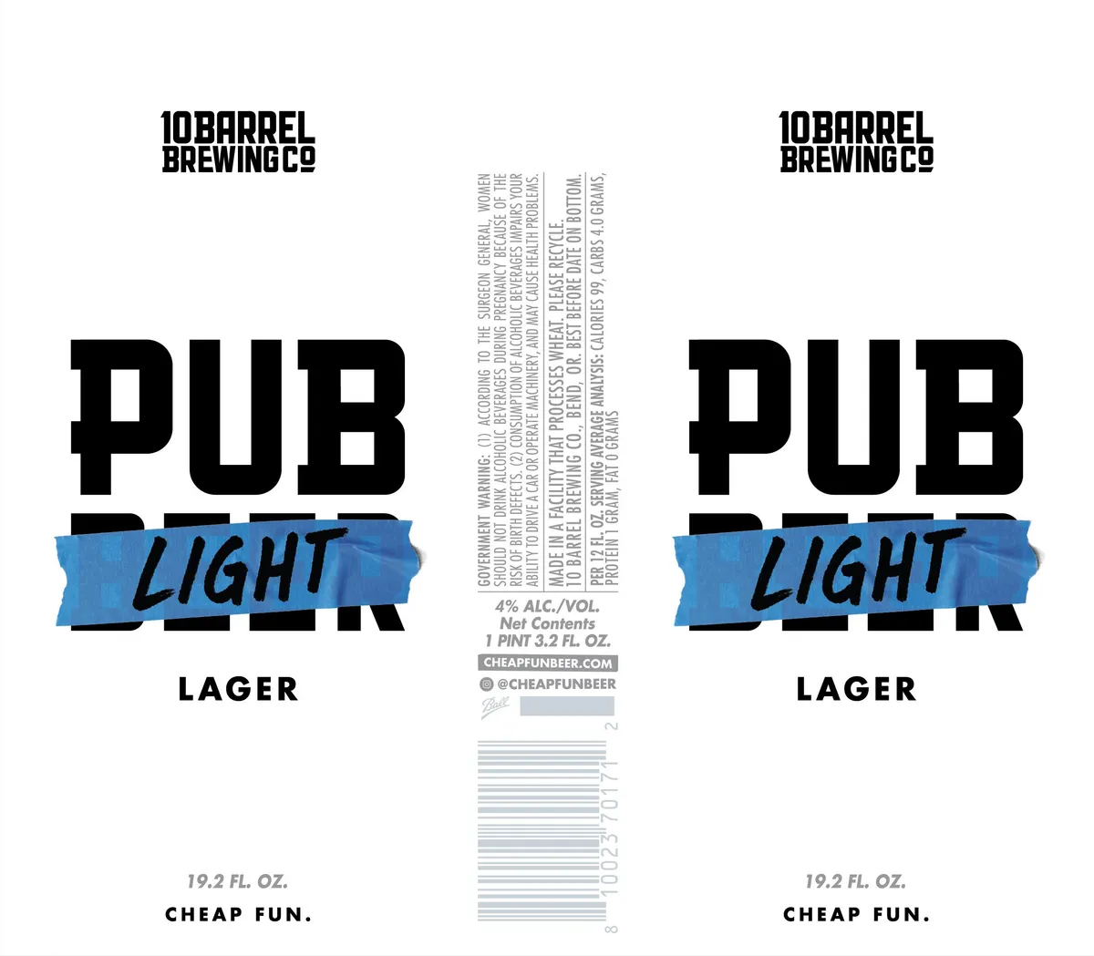 Pub Light — full label as filed with TTB