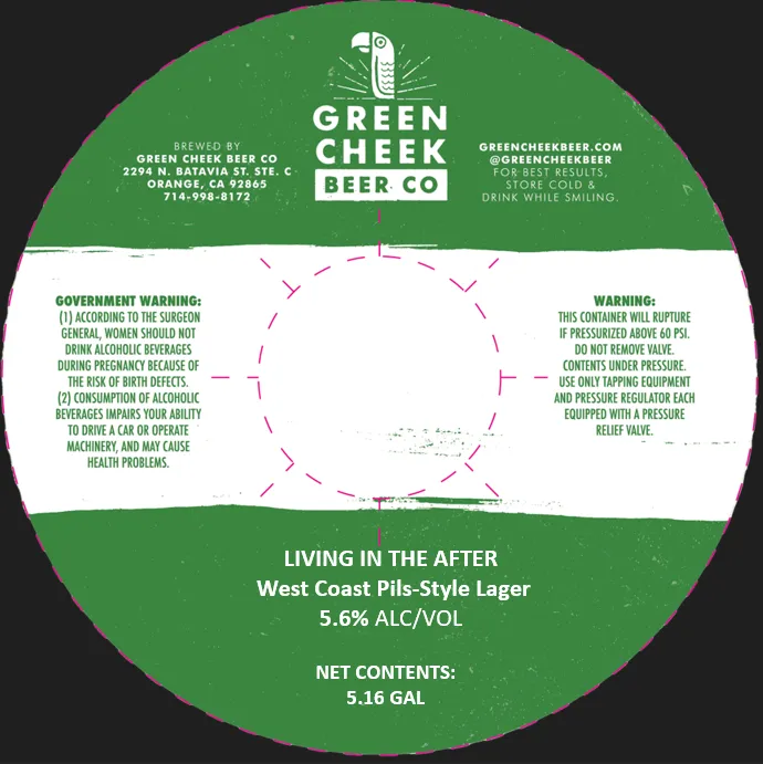 Living In The After — full label as filed with TTB
