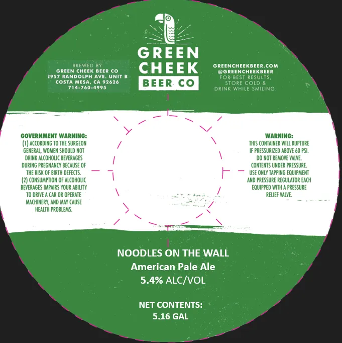Noodles On The Wall — full label as filed with TTB