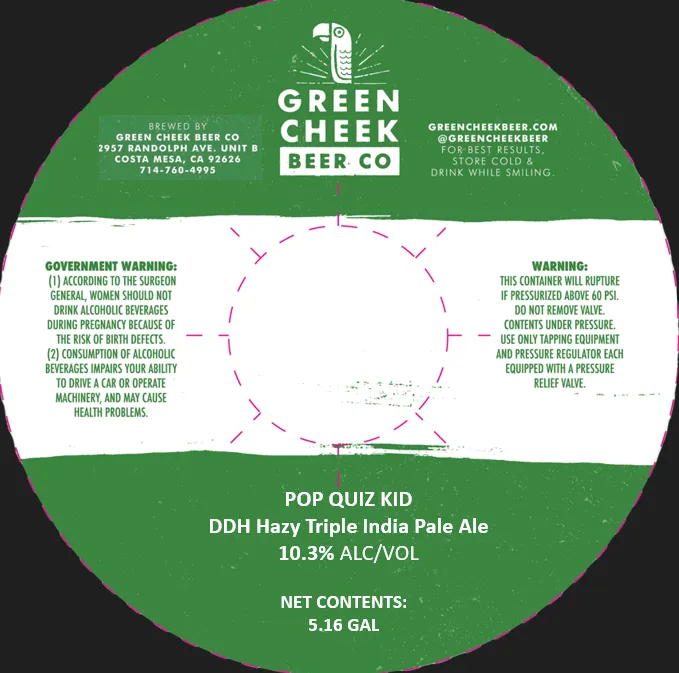Pop Quiz Kid — full label as filed with TTB