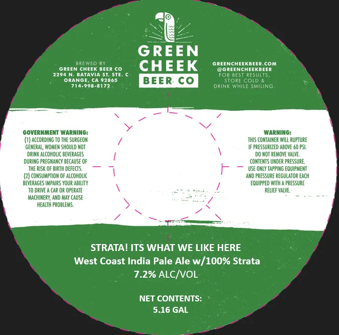 Strata! Its What We Like Here — full label as filed with TTB