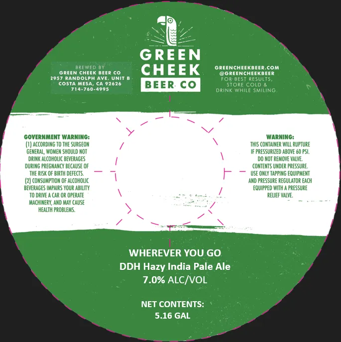 Wherever You Go DDH Hazy India Pale Ale — full label as filed with TTB