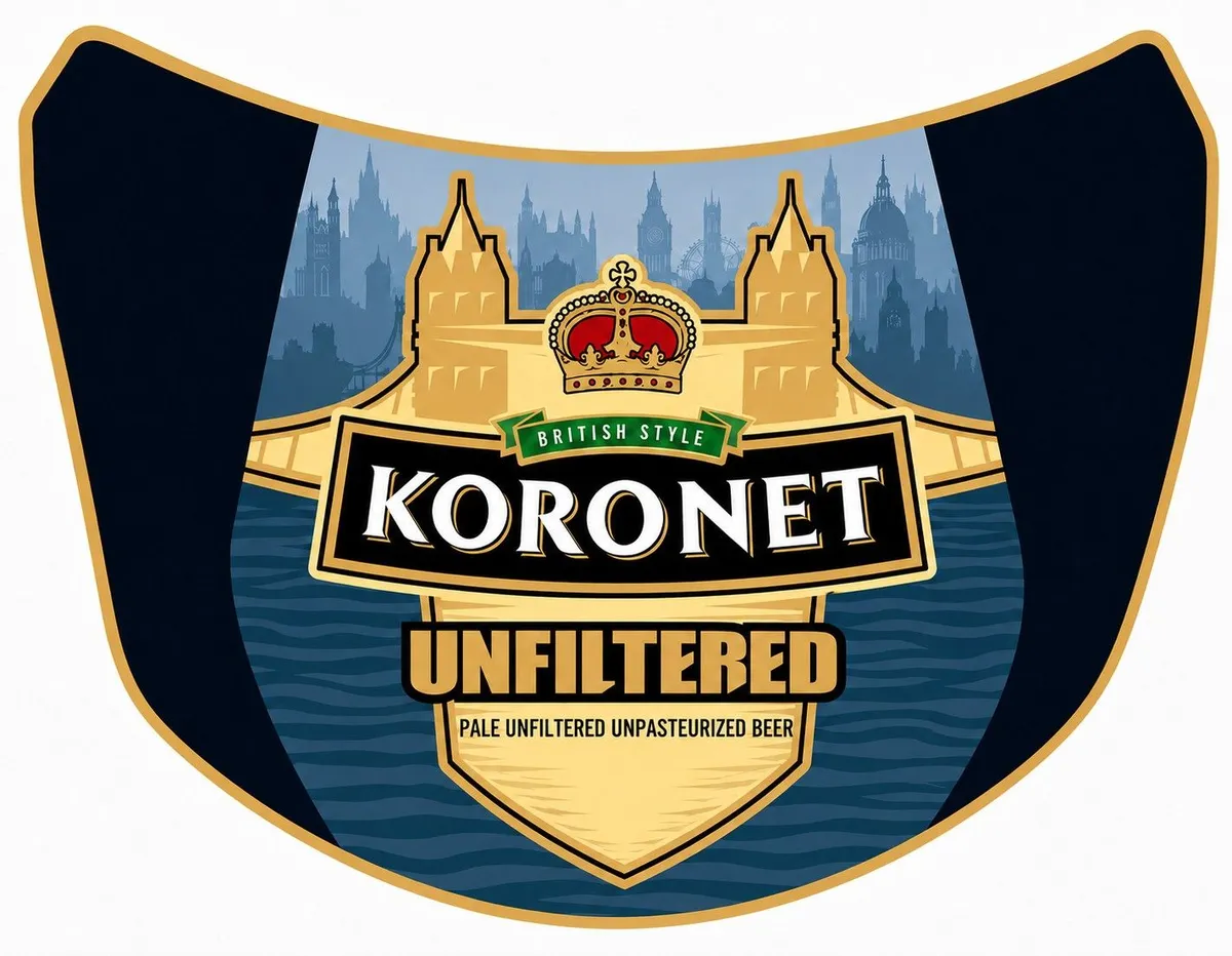 Koronet British Style Unfiltered — full label as filed with TTB