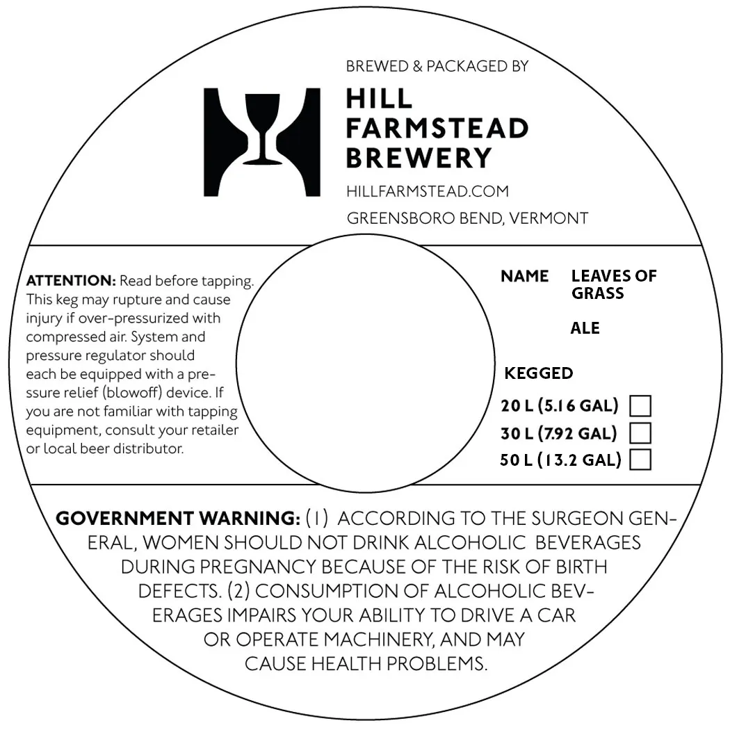 Leaves Of Grass — full label as filed with TTB