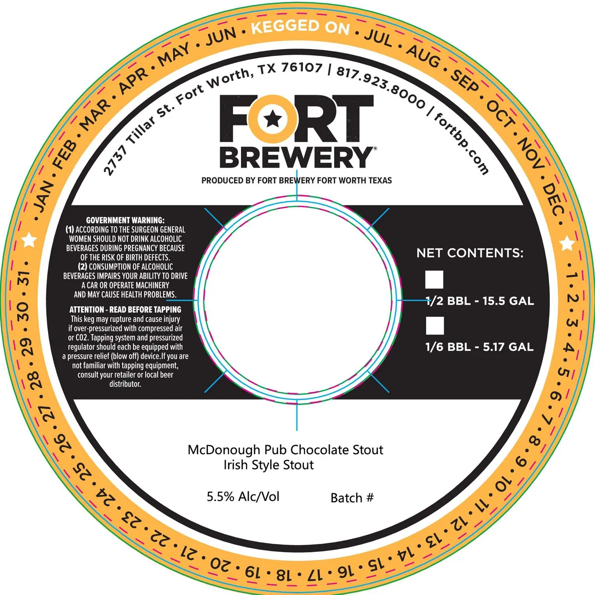 McDonough Pub Chocolate Stout label art — FORT BREWERY