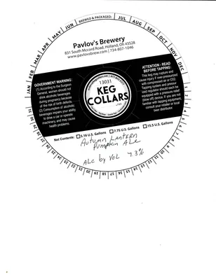 Autumn Lantern Pumpkin Ale label