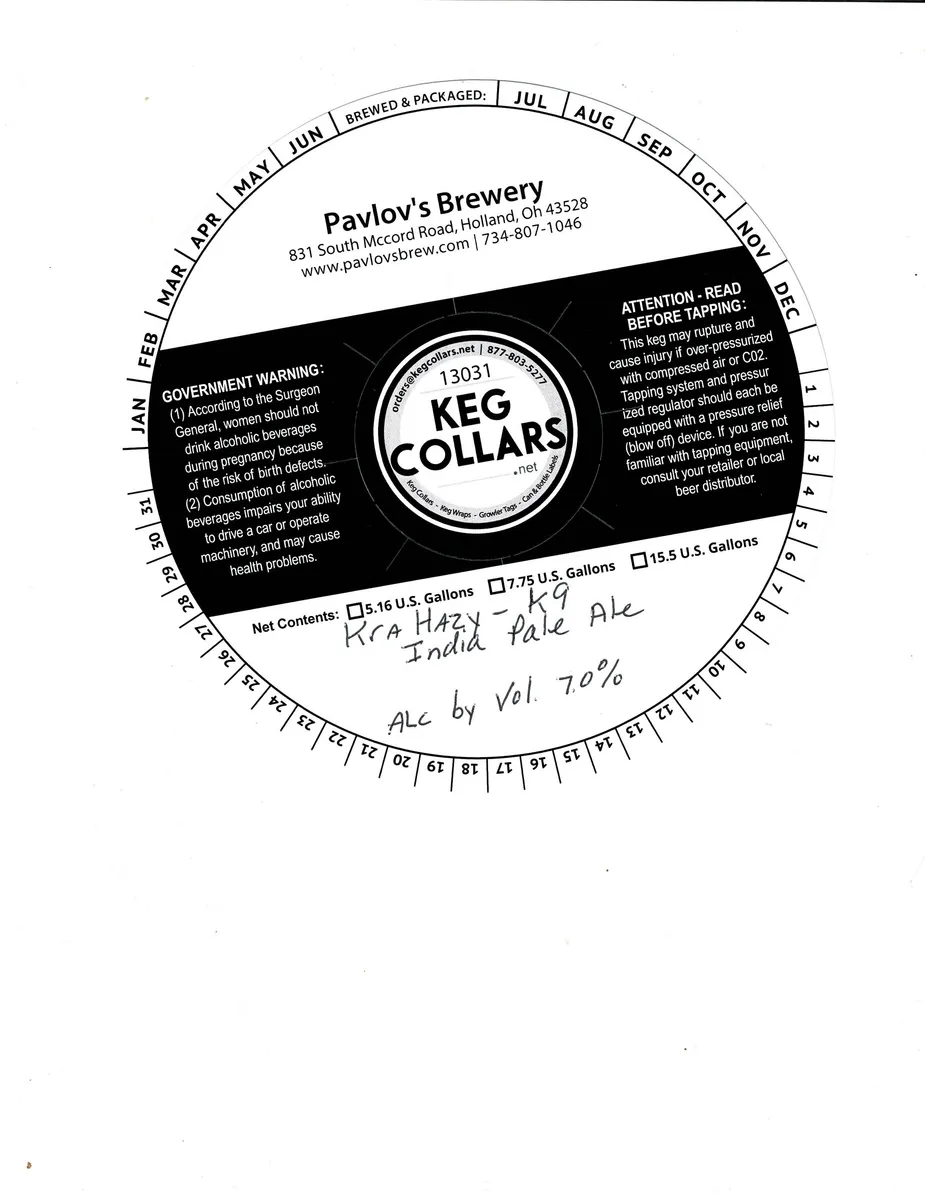 KraHazy - K9 label art — PAVLOV'S BREWERY