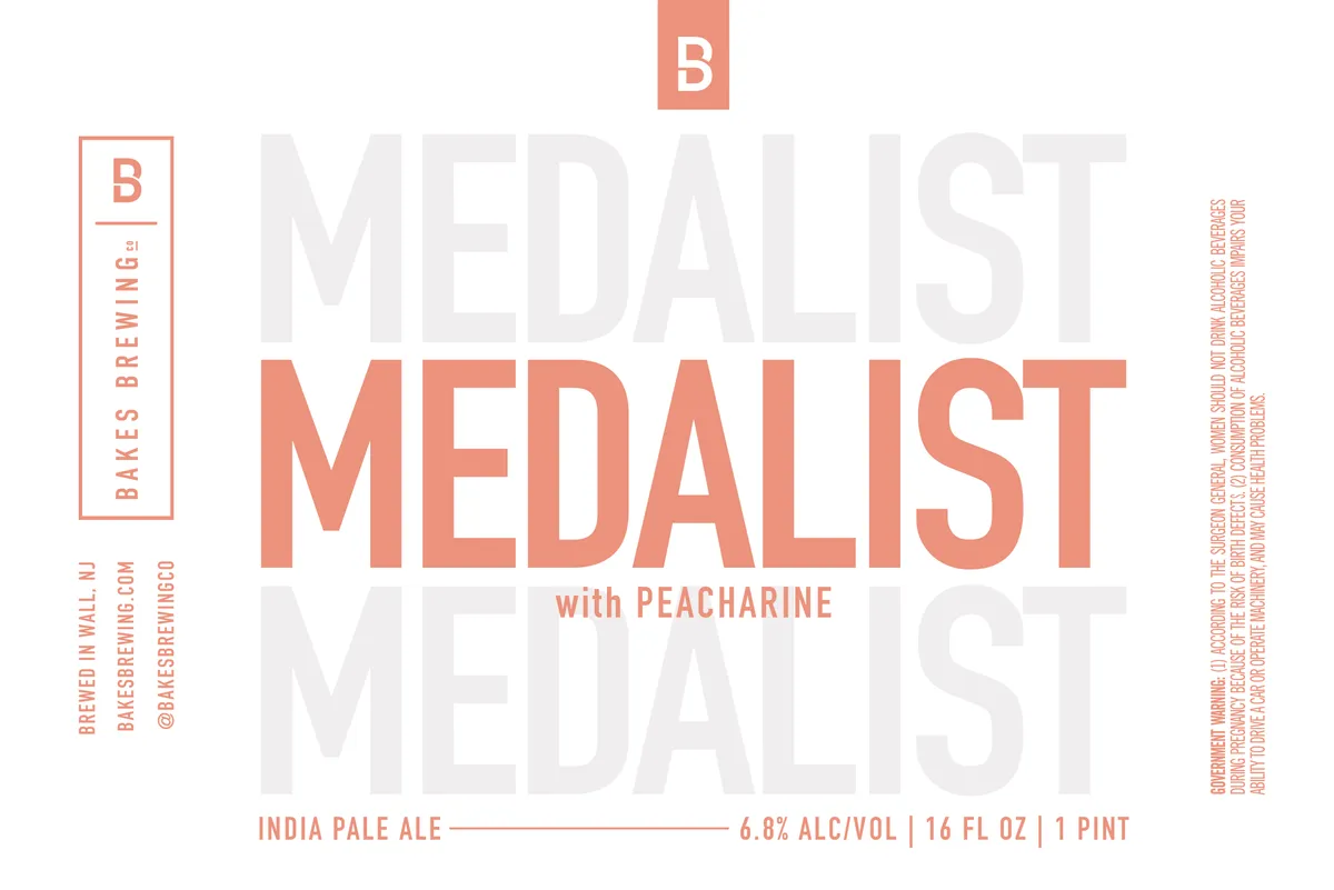 Medalist with Peacharine — full label as filed with TTB