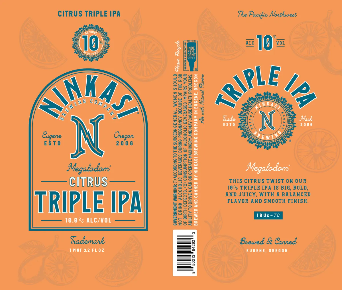 Megalodom Citrus Triple IPA — full label as filed with TTB