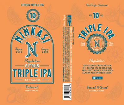 Megalodom Citrus Triple IPA label
