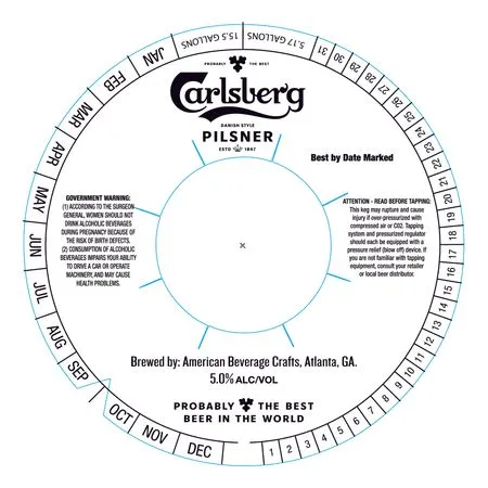 Carlsberg Danish Style Pilsner — full label as filed with TTB