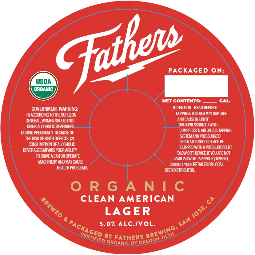 Organic Clean American Lager — full label as filed with TTB