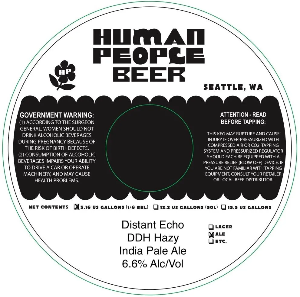 Distant Echo — full label as filed with TTB