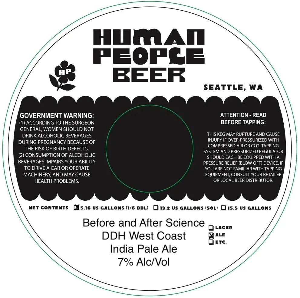 Before and After Science — full label as filed with TTB