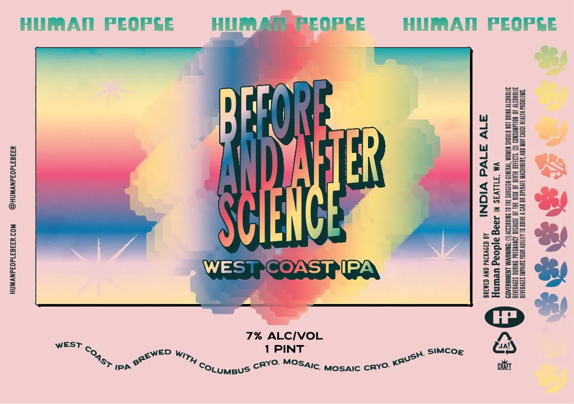 Before and After Science label art — HUMAN PEOPLE BEER