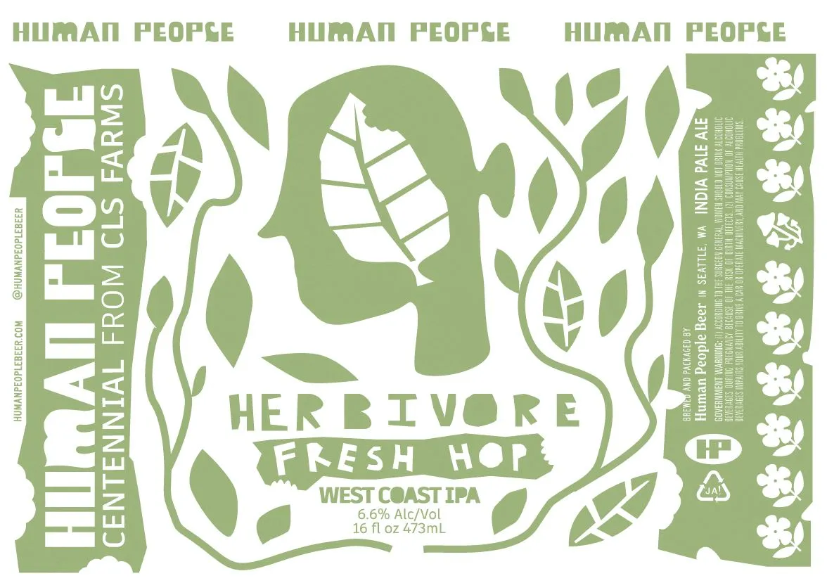 Herbivore Fresh Hop label art — HUMAN PEOPLE BEER