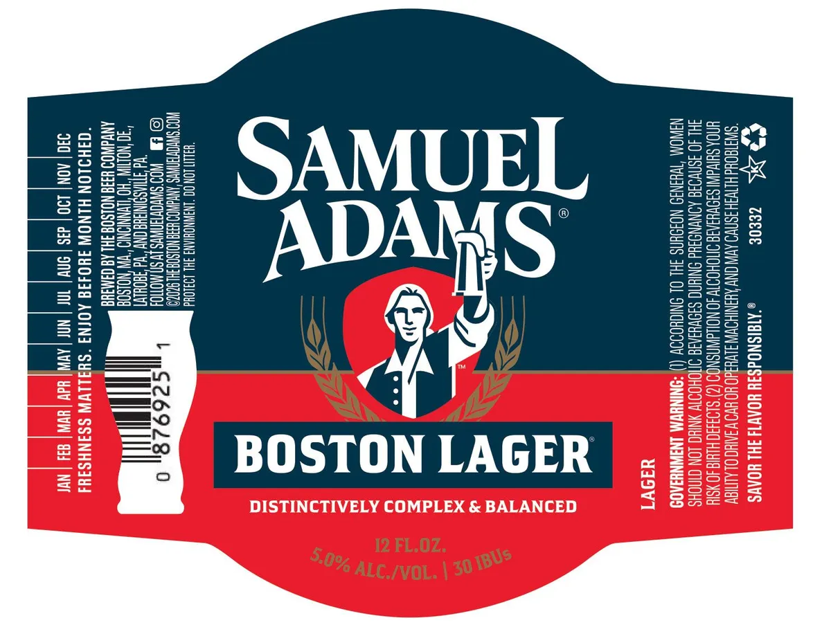 Boston Lager — full label as filed with TTB