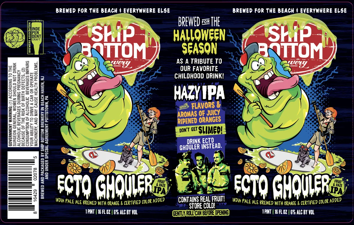 Ecto Ghouler label art — SHIP BOTTOM BREWERY