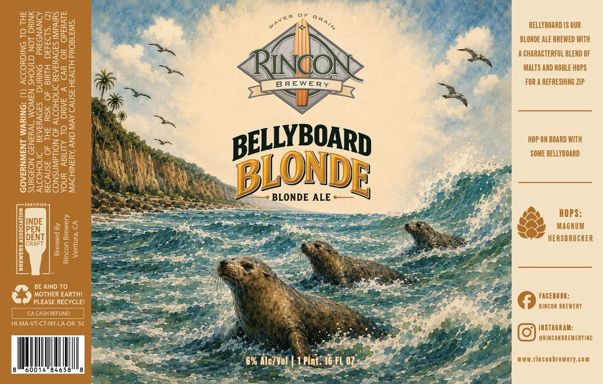 Bellyboard Blonde — full label as filed with TTB