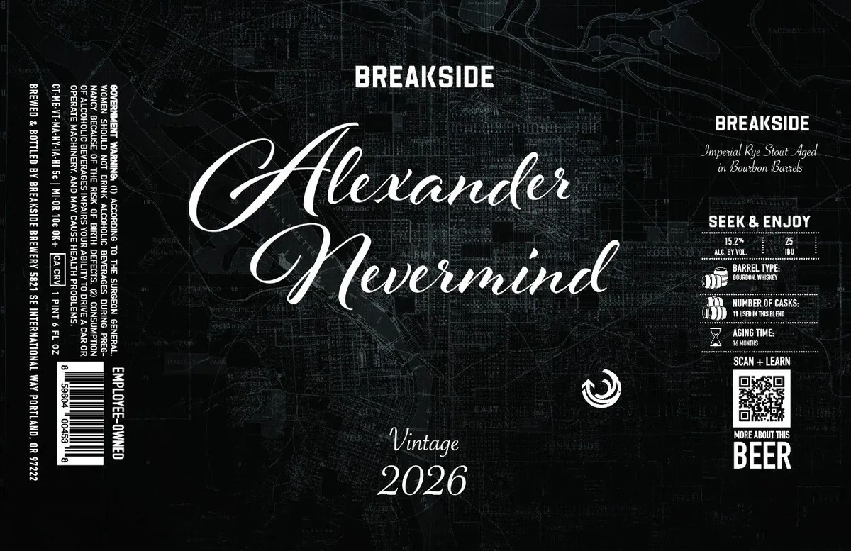 Alexander Nevermind — full label as filed with TTB