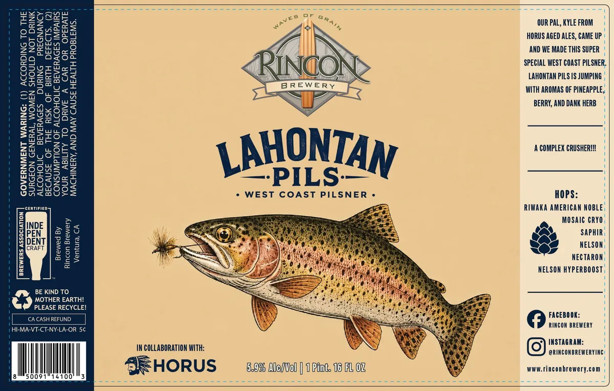 Lahontan Pils label art — LAHONTAN