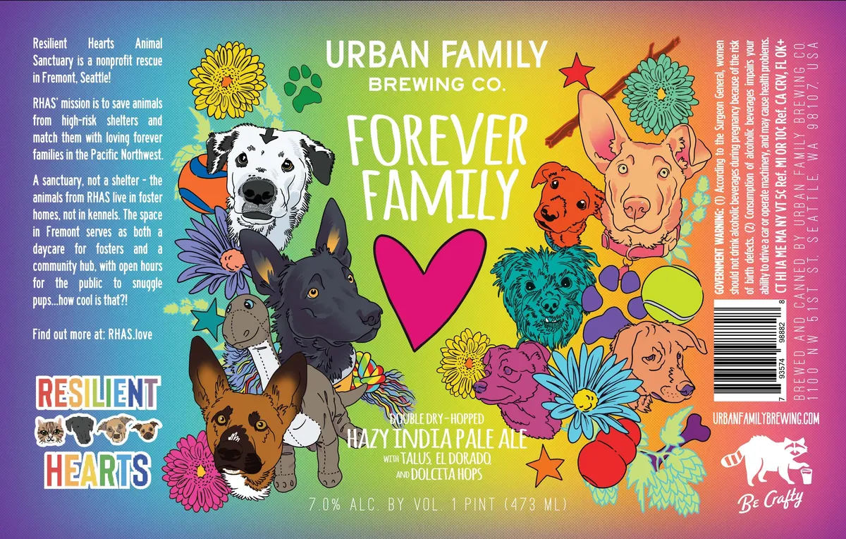 Forever Family label art — URBAN FAMILY BREWING CO.