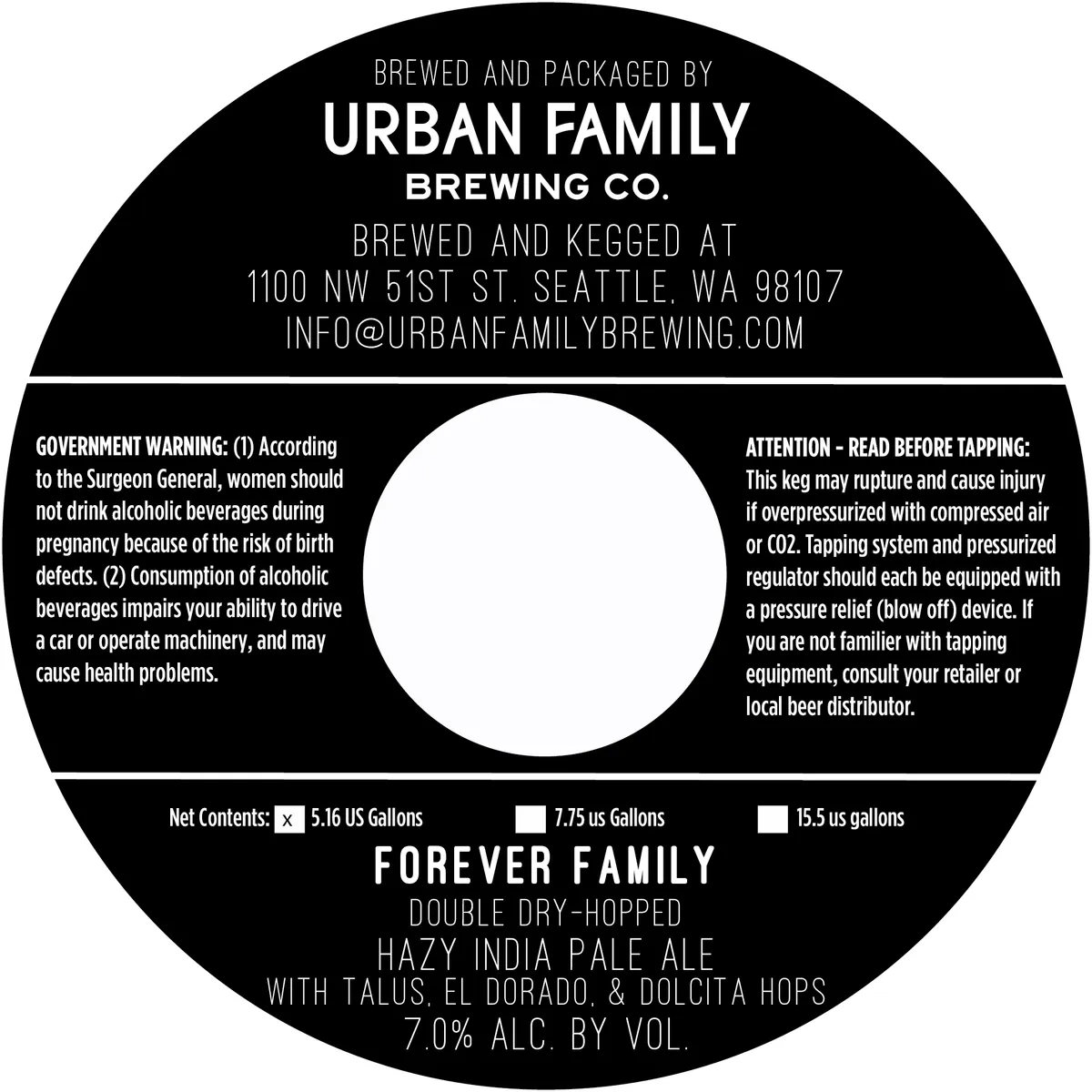Forever Family — full label as filed with TTB