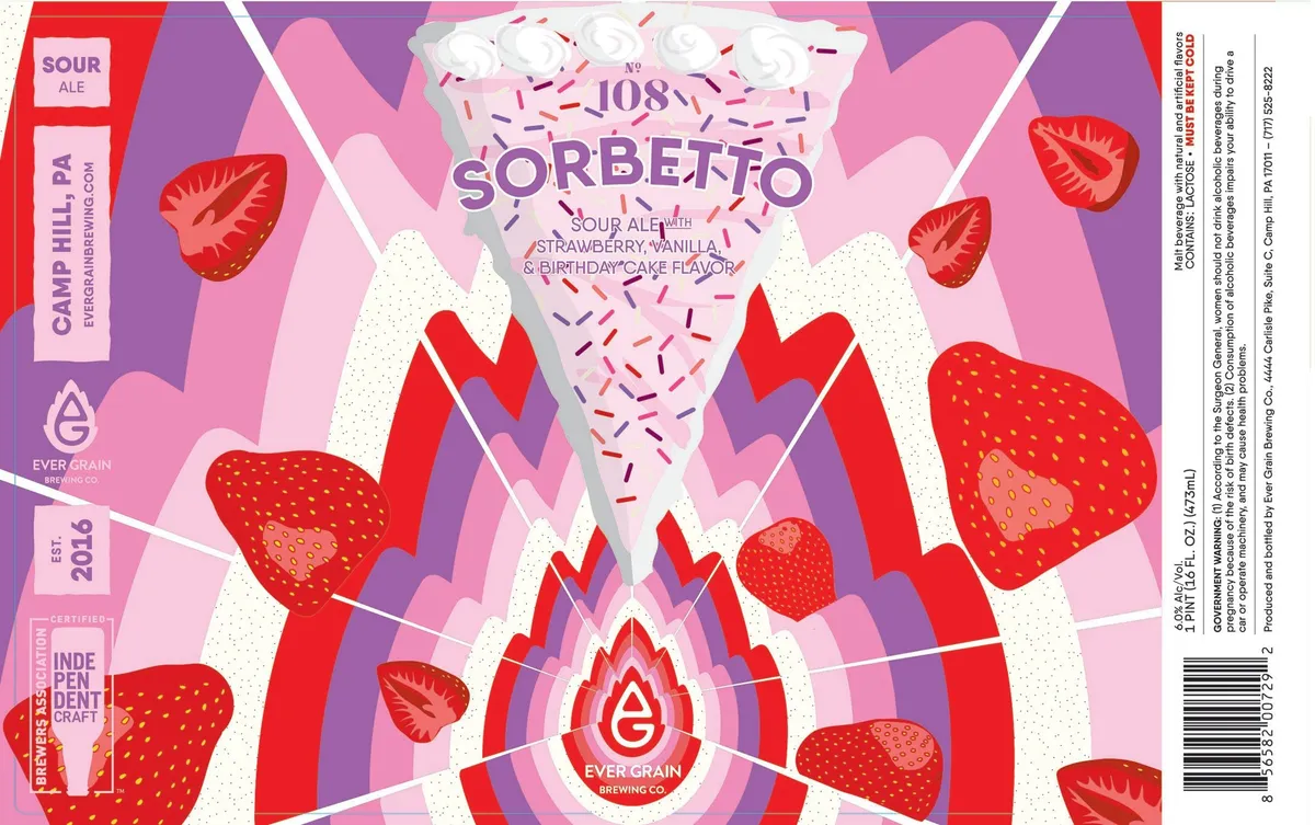 Sorbetto 108 — full label as filed with TTB