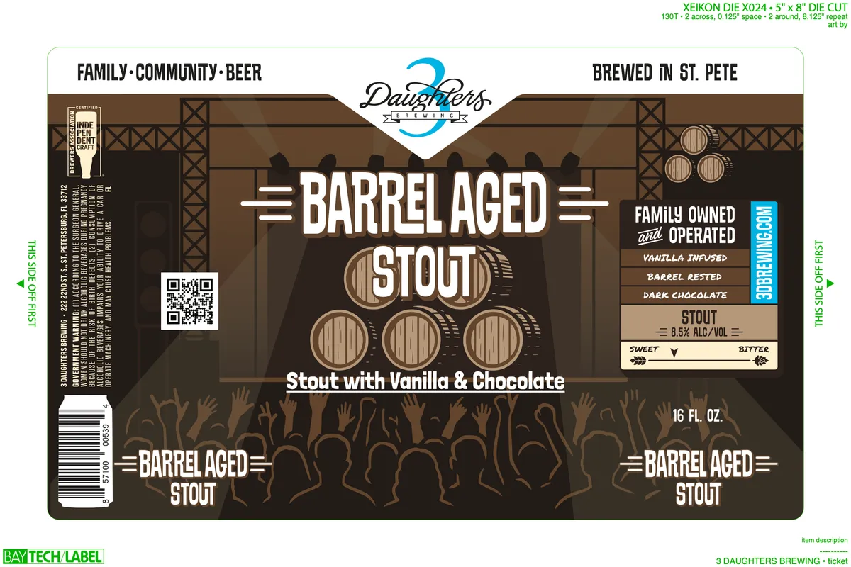 Barrel Aged Stout — full label as filed with TTB