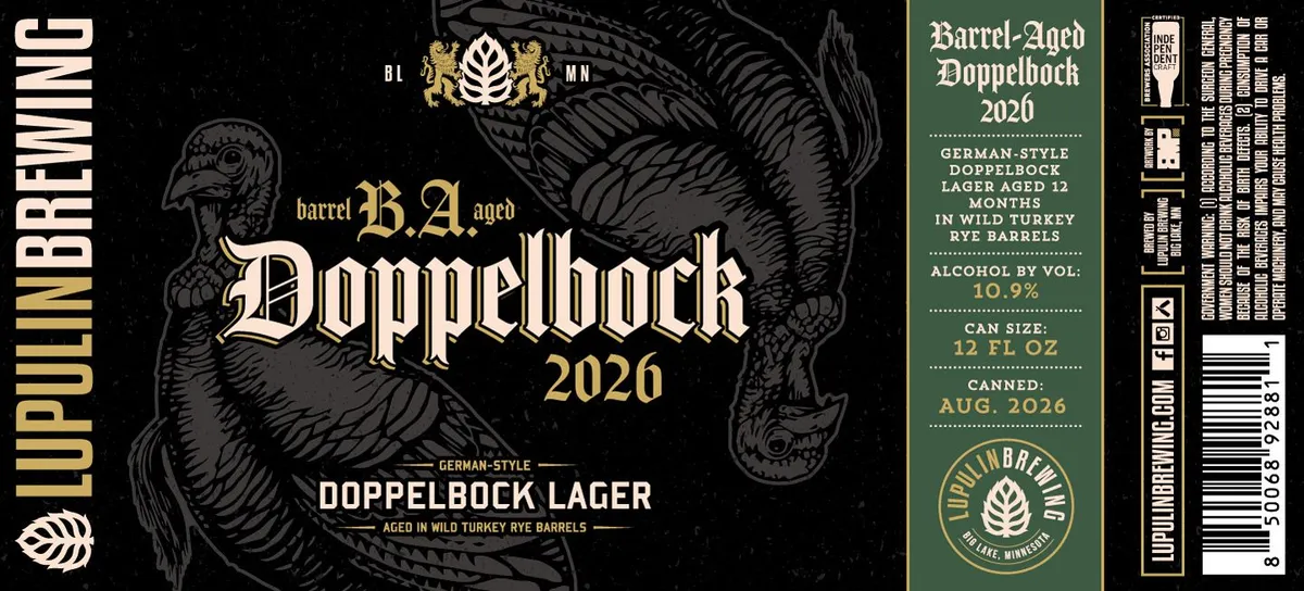 Barrel B.A. Aged Doppelbock 2026 — full label as filed with TTB
