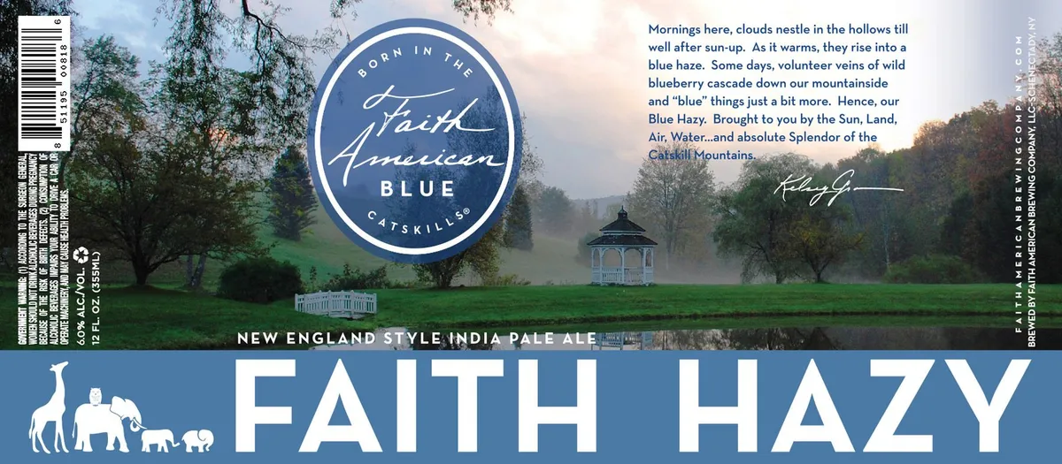 Faith Hazy label art — FAITH AMERICAN BREWING COMPANY, LLC