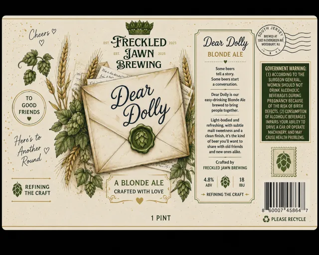 Dear Dolly label art — DEAR DOLLY