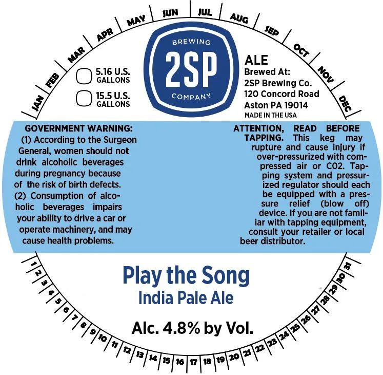 Play the Song India Pale Ale label art — PLAY THE SONG INDIA PALE ALE
