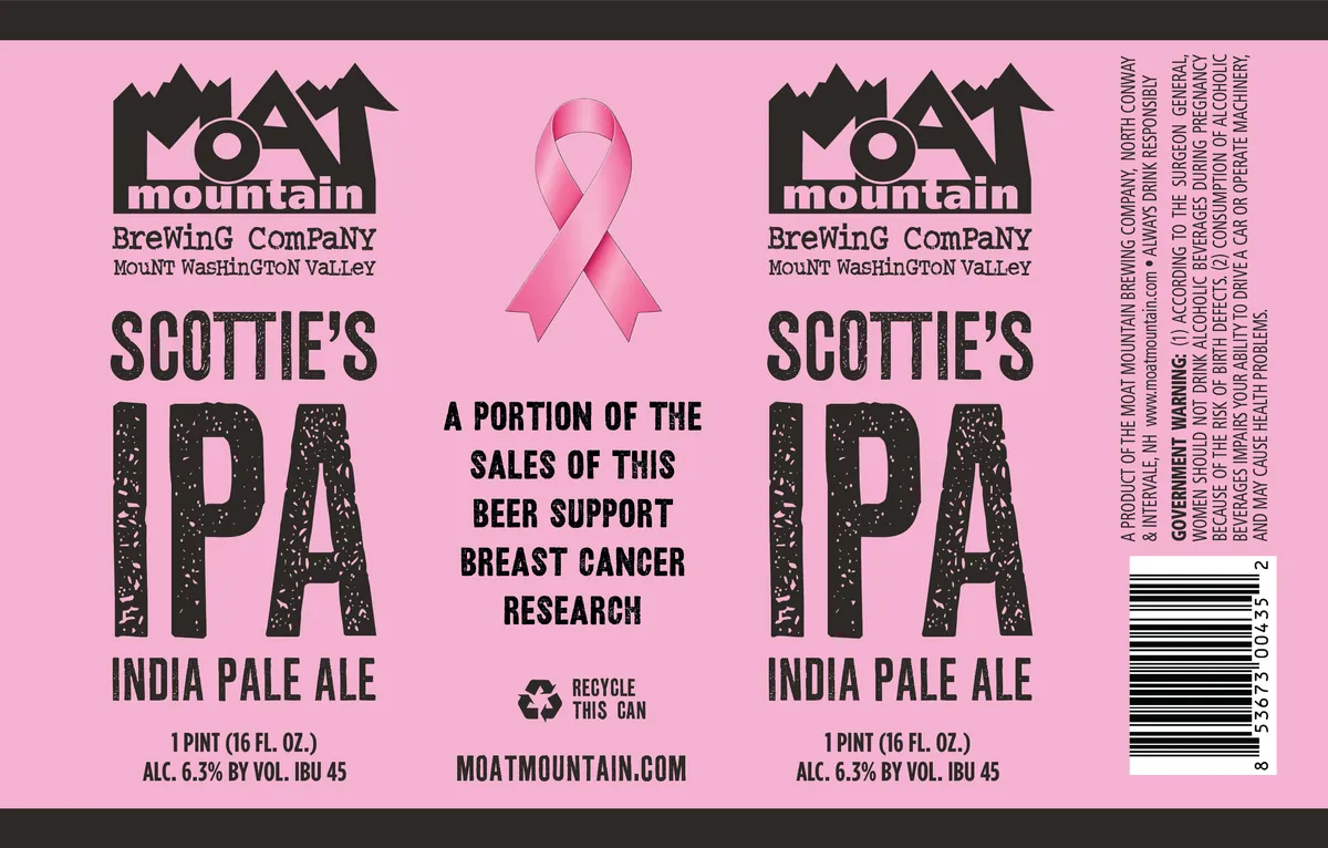 Scottie's IPA label art — MOAT MOUNTAIN BREWING COMPANY