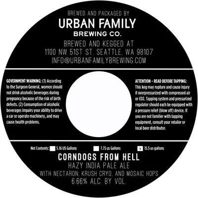 Corndogs From Hell label