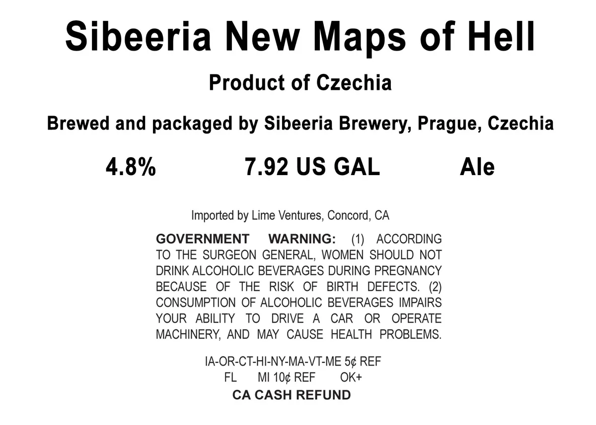 New Maps of Hell — full label as filed with TTB