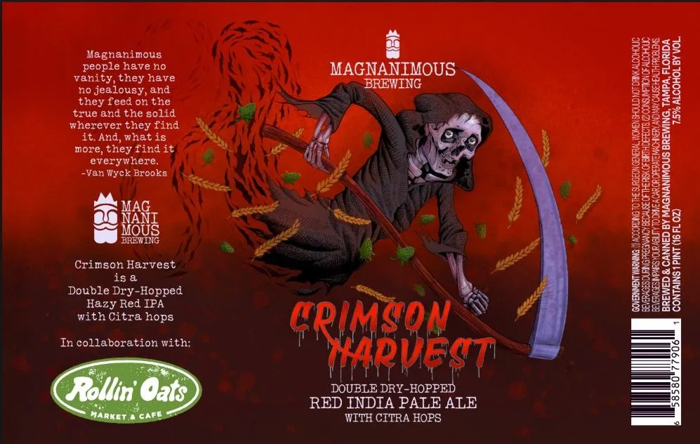 Crimson Harvest — full label as filed with TTB