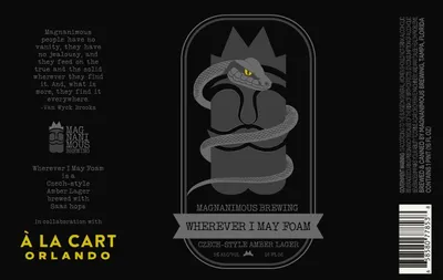 Wherever I May Foam label