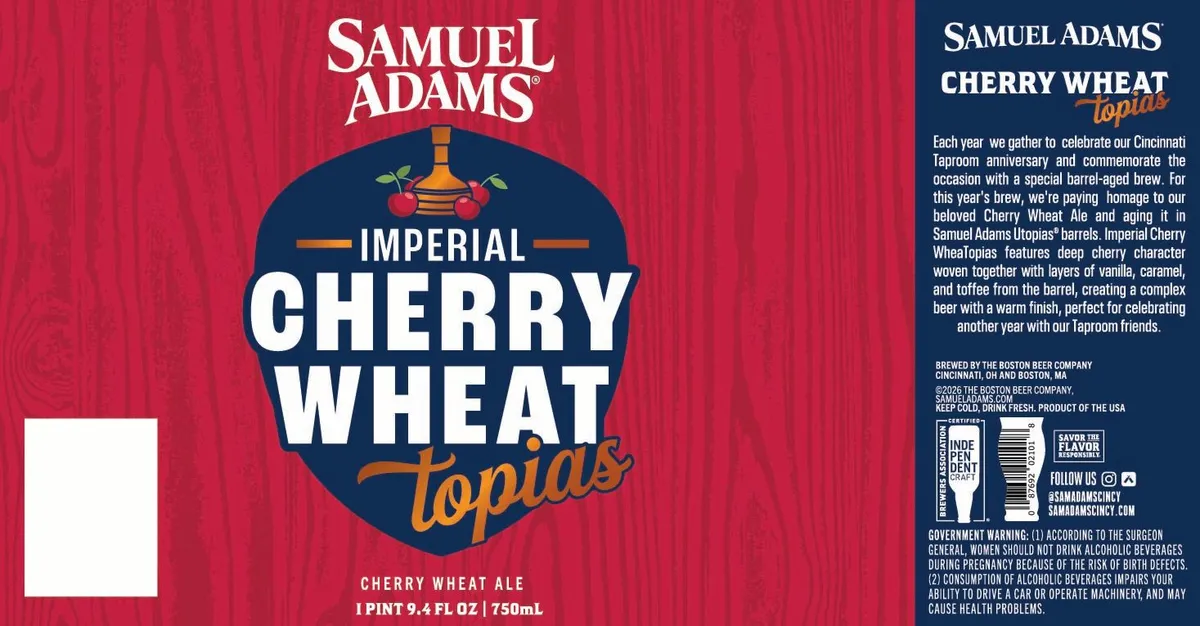 Imperial Cherry Wheat Topias — full label as filed with TTB