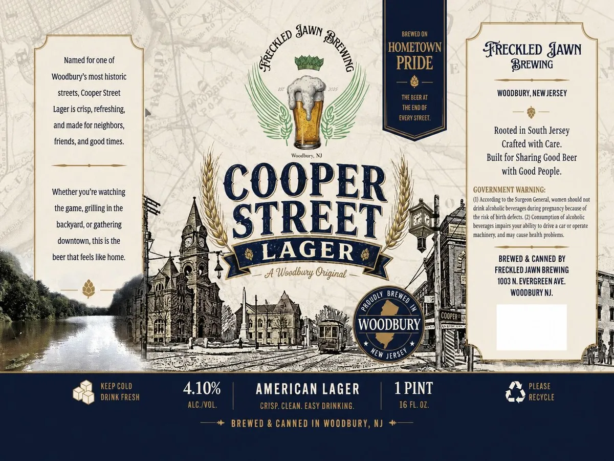 Cooper Street Lager label