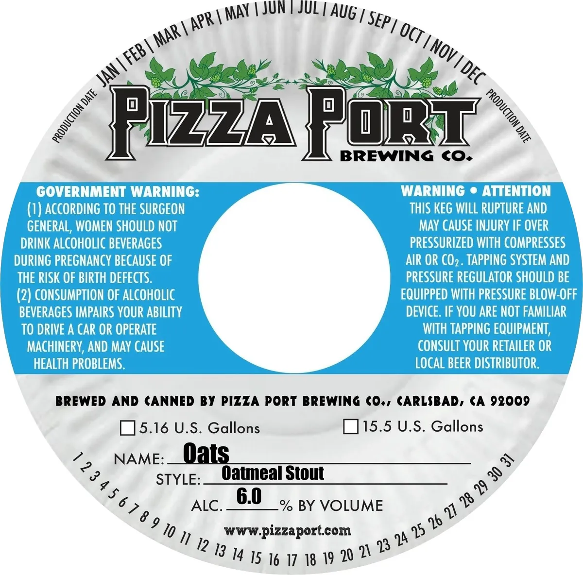 Oats — full label as filed with TTB