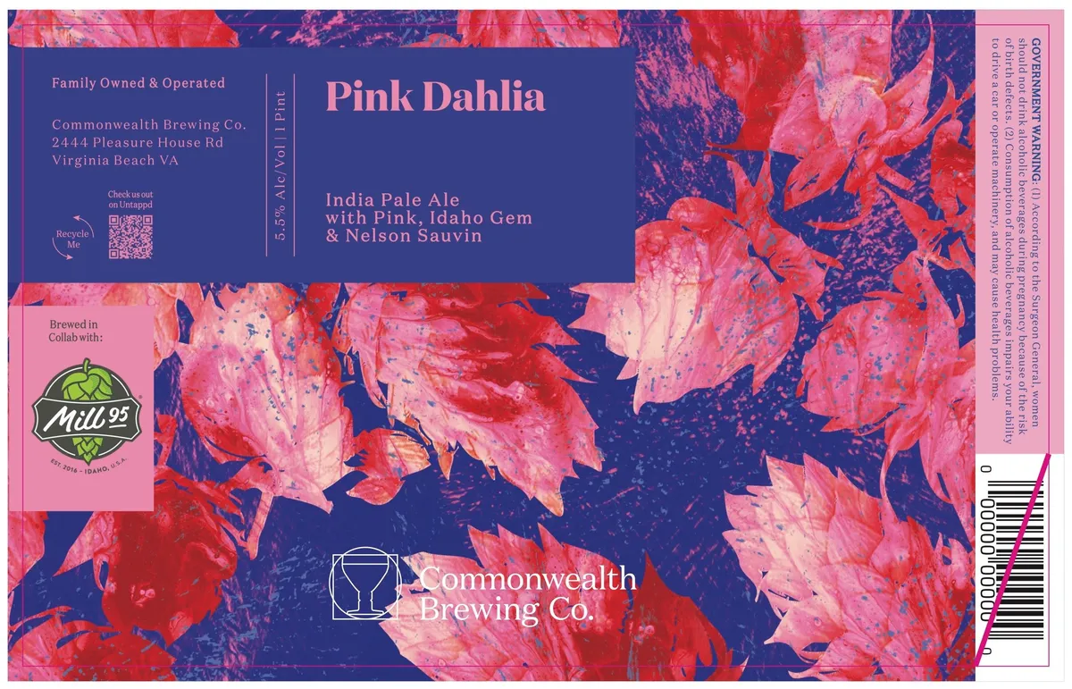 Pink Dahlia label