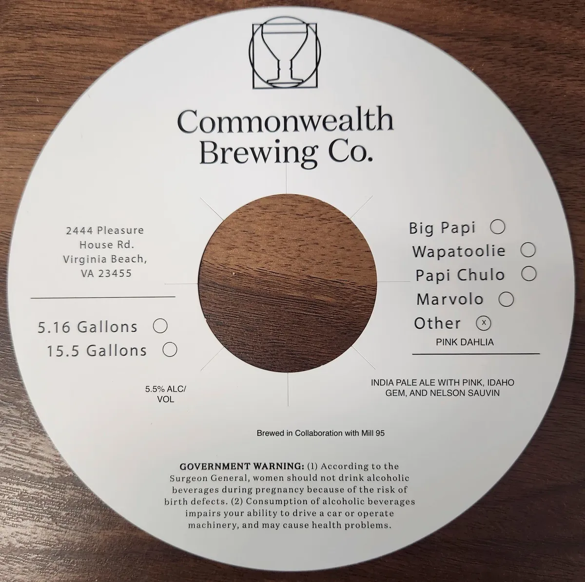 Pink Dahlia label