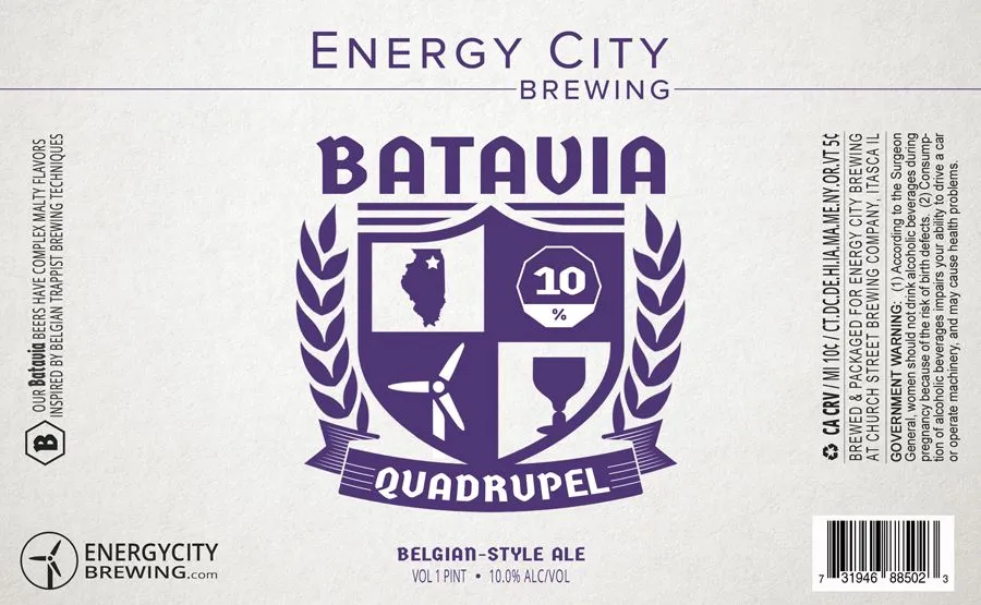 Batavia Quadrupel label art — ENERGY CITY