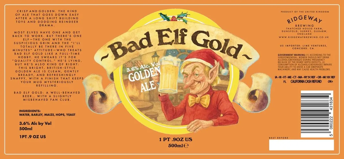 Bad Elf Gold — full label as filed with TTB