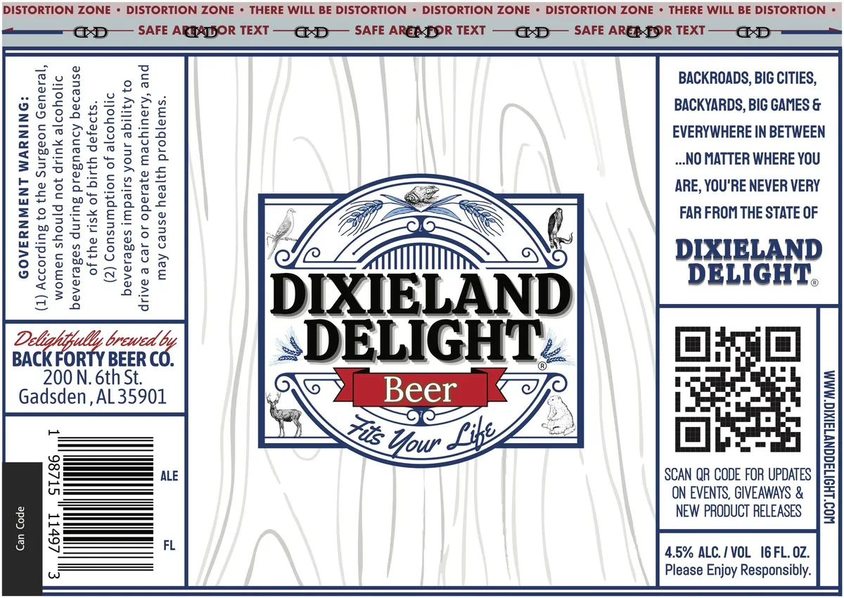 Dixieland Delight — full label as filed with TTB